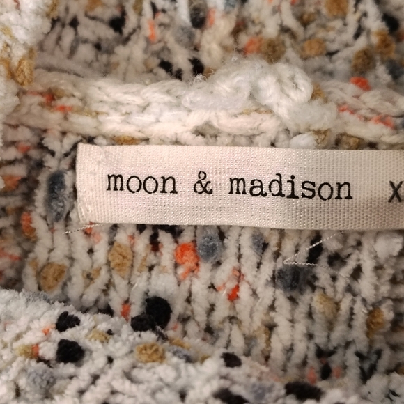 Moon & Madison Confetti Sweater Sz Extra Small Cowl Neck Multicolor Cozy - Picture 10 of 12